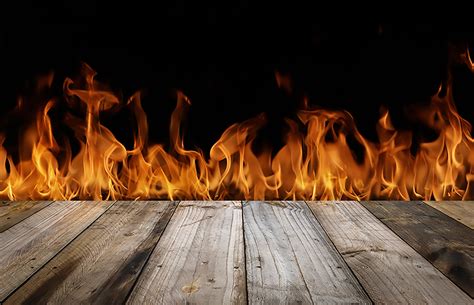 Fire Flames Black Background Wood Backdrop Wall Backdrops For Etsy