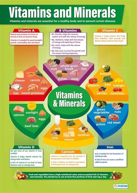 Vitamins And Minerals Design And Technology Posters Laminated Gloss