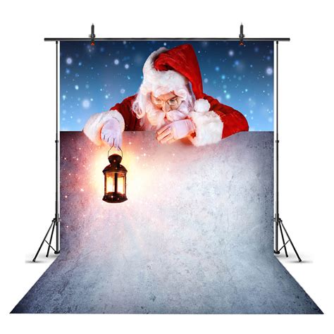 Snow Wall Photo Backdrop Christmas Santa Photography Background Merry
