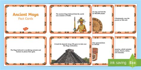 Amazing Maya Civilisation Display Fact Cards Ancient Maya