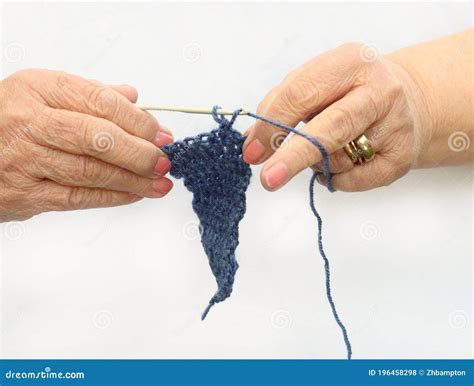Hands Crocheting Stock Photo Image Of Arthritic Craft 196458298