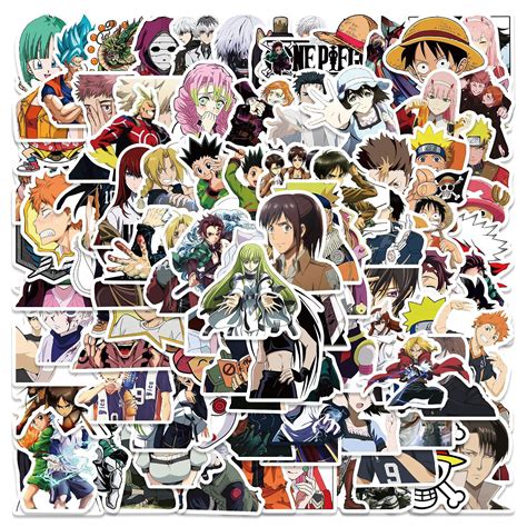100 Pack Mixed Anime Characters Stickers Water Bottles Laptop Phone