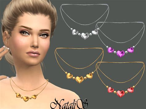 The Sims Resource Natalisthree Hearts Necklace