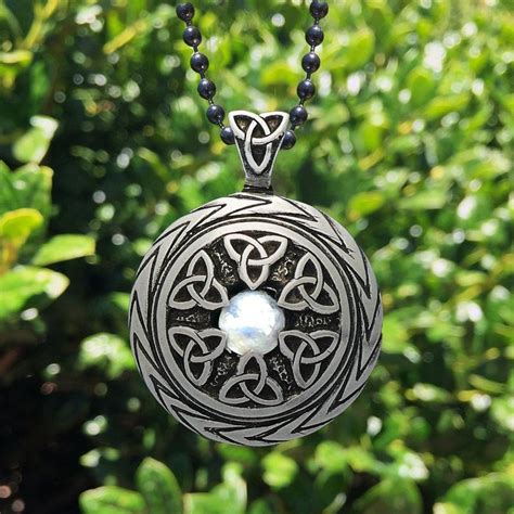 Lovely Triquetra Pendant With Moonstone Charmed Symbol