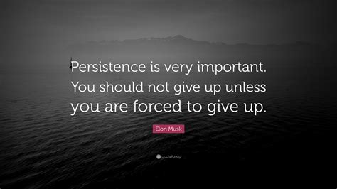 Elon Musk Quote Persistence Is Very Important You Should Not Give Up
