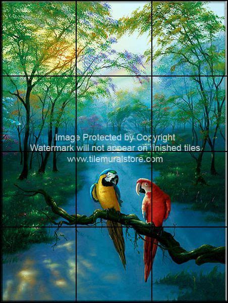Tiles With Tropical Birds Colors Of The Rainbow Tile Mural Tile
