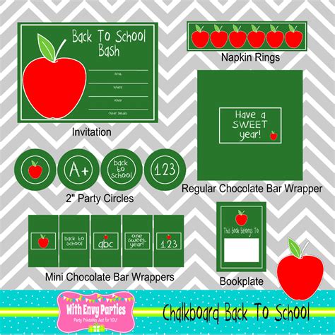 Free Chalkboard Back To School Party Printables From With Envy Parties