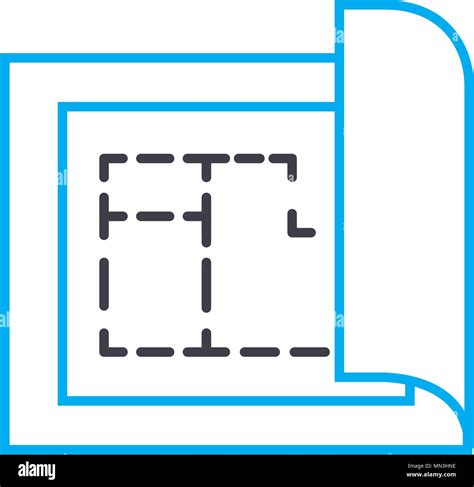 Building Plan Vector Thin Line Stroke Icon Building Plan Outline