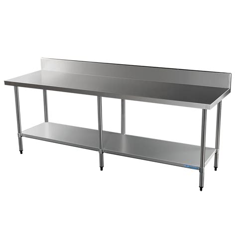 Commercial Grade Stainless Steel Splashback Bench 2400 X 700 X 900mm