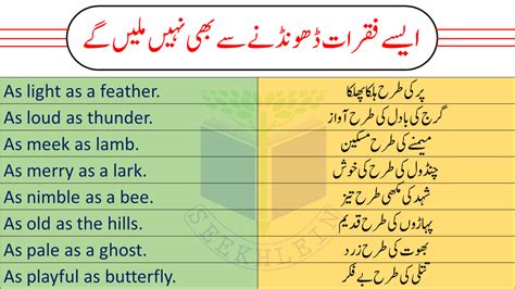 English To Urdu Simile Sentences Seekhlein