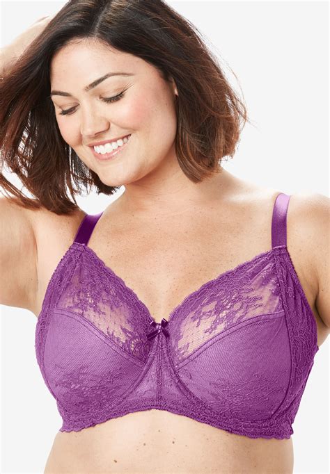 Smooth Lace Underwire Bra By Comfort Choice® Plus Size Intimates Ellos