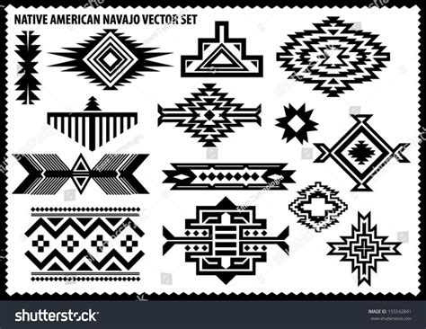 native american vector set native american patterns navajo pattern indian symbols