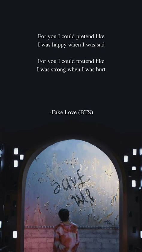 Fake Love By Bts Lyrics Wallpaper Bts Lyrics Quotes Bts Qoutes Kpop Quotes New Quotes Happy