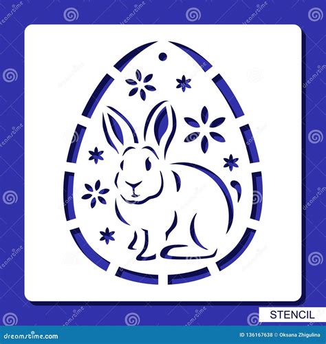 Stencil - Decorative Easter Egg. Stock Illustration - Illustration of