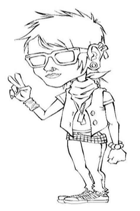 Emo Coloring Pages Cute Boy Free Printable Coloring Pages