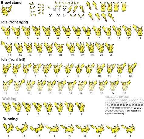 Pikachu Sprite Sheet