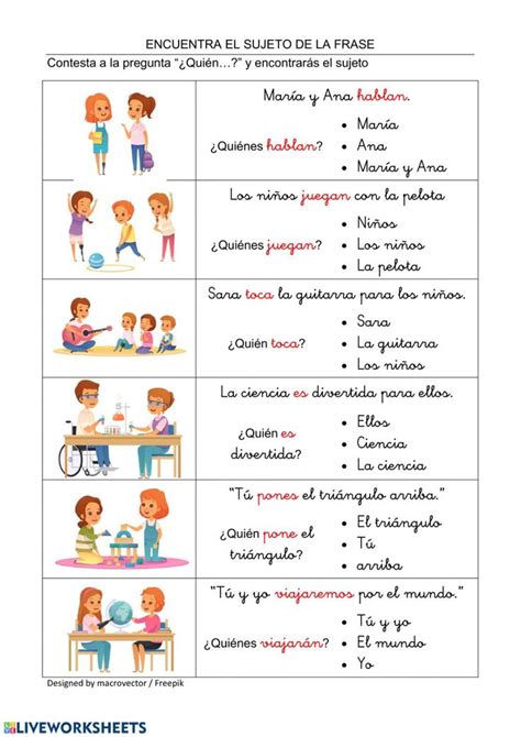 Spanish Worksheet With Pictures Of Children And Their Parents In