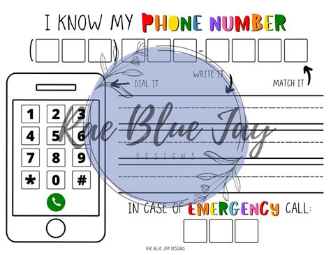I Know My Phone Number Worksheet Phone Number Practice Learning