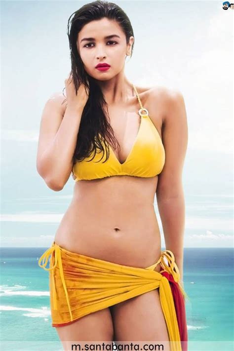 Alia Bhatt Photo Pose In Yellow Bikini Bollywood Bikini Bollywood