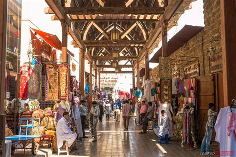 The Textile Souk With Tourists Dubai United Arab Emirates Royalty Free Image