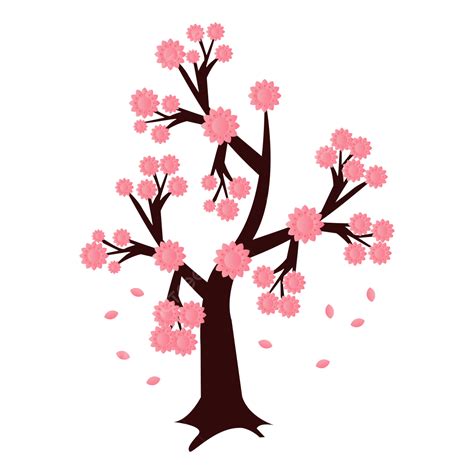 櫻花樹矢量設計 樹枝 花 樹向量圖案素材免費下載，png，eps和ai素材下載 Pngtree