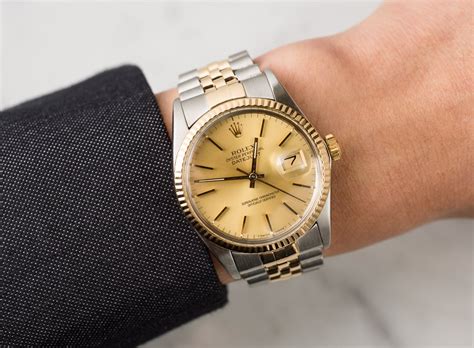 Rolex Datejust 16013 Champagne Dial Two Tone Jubilee