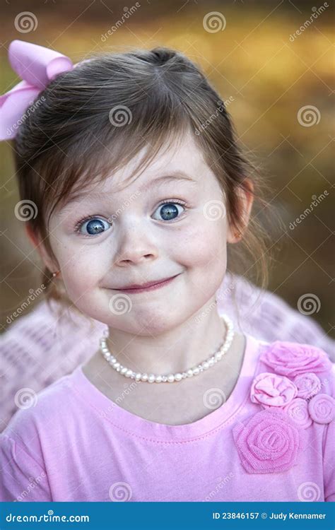 Cute Three Year Old Brunette Girl Stock Image Image Of Alone Kindergarten 23846157