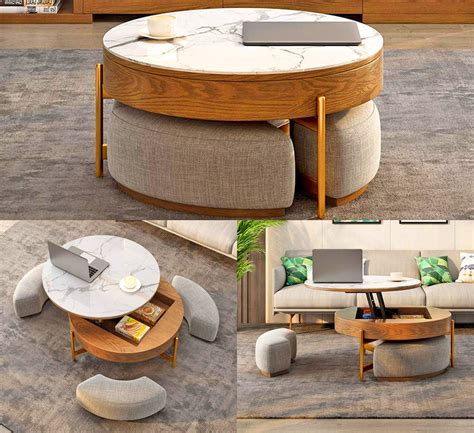 Coffee tables with ottoman underneath at wayfair, we want to make sure you find the best home goods when you shop online. This Amazing Rising Coffee Table Has 3 Integrated Ottomans ...