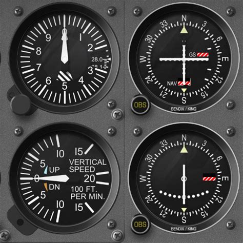 Six Pack Flight Instruments Aviation Airplane Flightinstruments