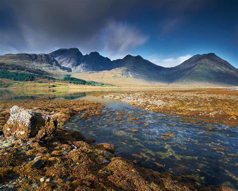 A Long Exposure At Sunrise Of Blà Bheinn Isle Of Skye Scotland Oc