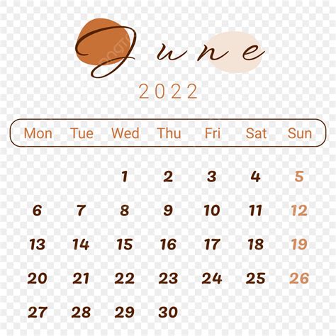 Aesthetic June 2022 Calendar With Blobs June 2022 Juni 2022 Kalender