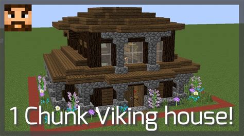 How To Build A One Chunk Viking House Youtube