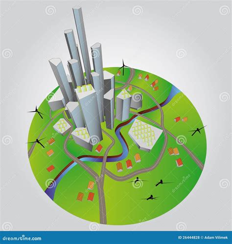 Sustainable City Development Illustration Stock Illustration