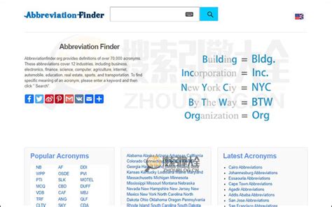 Abbreviation Finder：在线英文缩略词查询 美国 搜索引擎大全zhoublogcn