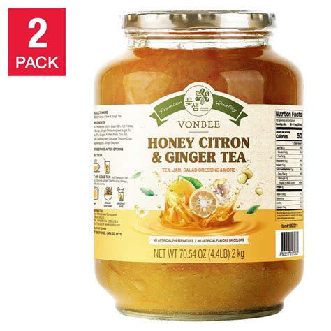 Vonbee Honey Citron And Ginger Tea 44 Lb 2 Pack