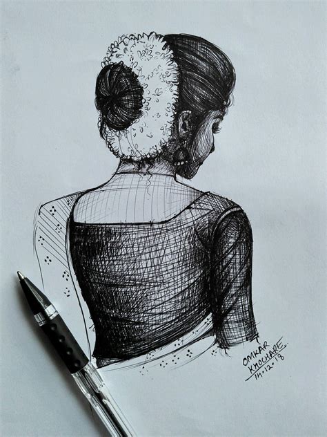 Pen Sketch Omkar Khochare Art Drawings Sketches Simple Girly Drawings Abstract Pencil Drawings