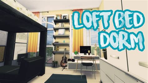 The Sims 4 Loft Bed Dorm Room Build Youtube