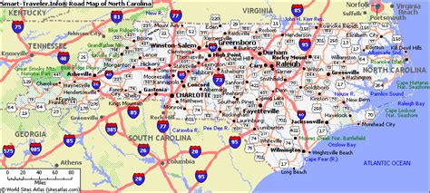 Road map of north carolina and south carolina. List Cities/Towns North Carolina | Carolina map directory ...