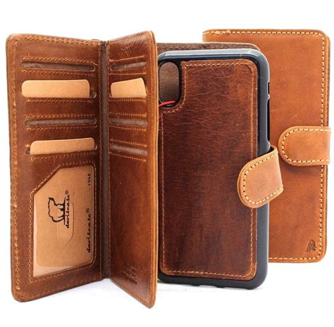 Genuine Real Leather For Apple Iphone Xr Case Cover Wallet Credit Hold