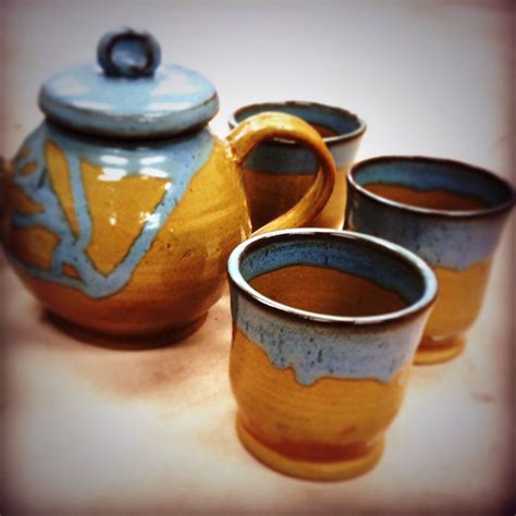 Simple Pottery Tea Set By Renee Suhr Ceramic Art Pottery Sugar Bowl Set