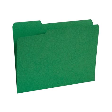 Staples Colored Top Tab File Folders 3 Tab Green Letter Size 100pack