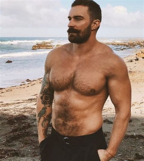 Silver Grey Hair Men Manly Hairy Muscle Scruffy Beefy Bear Chest
