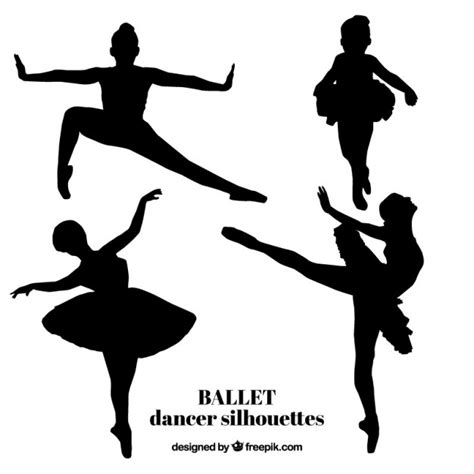 Download Premium Vector | Realistic ballet dancer silhouettes