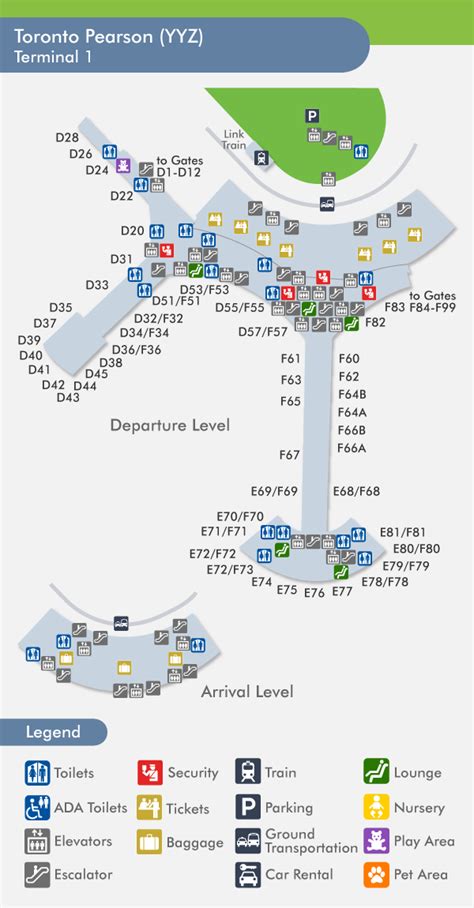 Toronto Pearson Airport Terminal Map