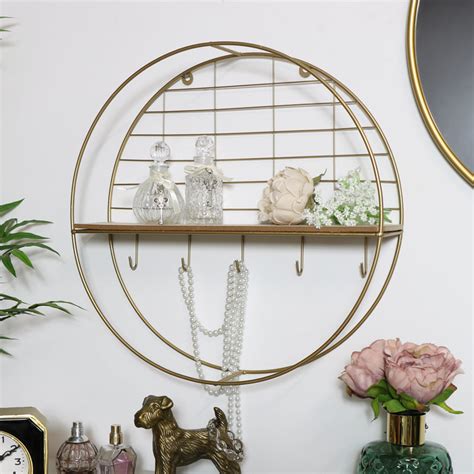 9 best ikea metal shelves of july 2021. Round Gold Metal Wall Shelf with Hooks - Windsor Browne