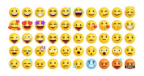 Premium Vector Collection Of Cute Emoticons Reaction For Social Media
