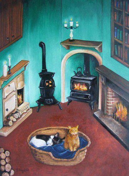 Wood Stove Fireplace Home Appliances Painting Riley Home Decor