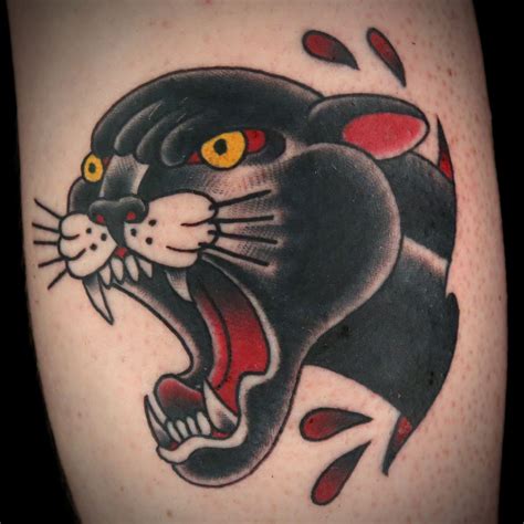 84 traditional panther tattoos ideas with meaning. American Traditional Panther Head Tattoo by Christian ...
