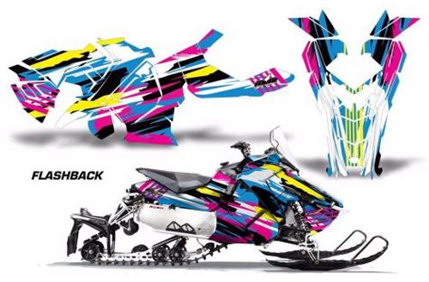find amr racing sled wrap polaris axys snowmobile graphics sticker kit 2015 flashbk in las