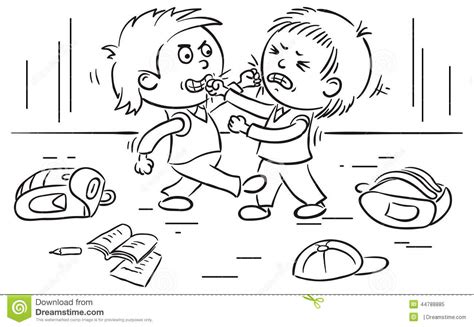 Two Schoolboys Are Fighting Stock Vector Image 44788885